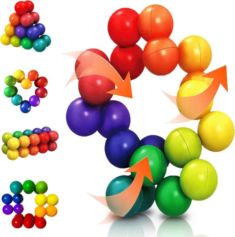 Natural Wood Early Learning Educational Toys for Toddlers' Cognitive DevelopmentColorful Magnetic Puzzle Decompression Balls Natural Wood Early Learning Educational Toys for Toddlers' Cognitive DevelopmentColorful Magnetic Puzzle Decompression Balls