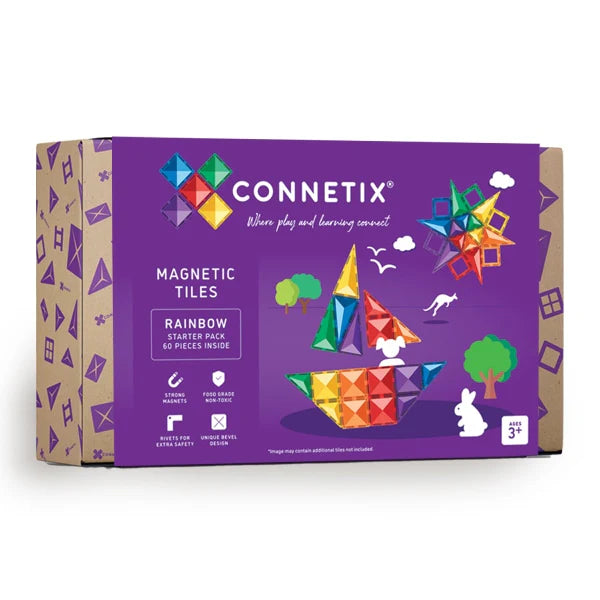 High - Grade Solid Wood Educational Toys for Improving Hand - Eye CoordinationConnetix Magnetic Tiles Rainbow starter set 60 piece High - Grade Solid Wood Educational Toys for Improving Hand - Eye CoordinationConnetix Magnetic Tiles Rainbow starter set 60 piece