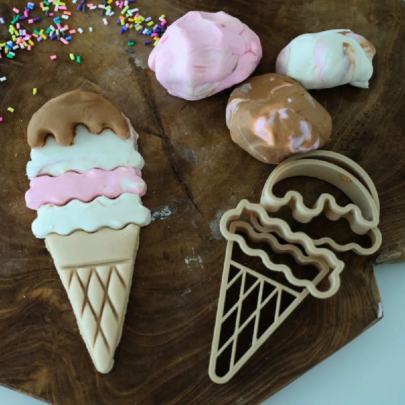 Natural Finish Wooden Educational Toys with a Music - Making Function for 3 - 5 Year OldsEco Cutter Set - Ice Cream Cones (set of four) Natural Finish Wooden Educational Toys with a Music - Making Function for 3 - 5 Year OldsEco Cutter Set - Ice Cream Cones (set of four)