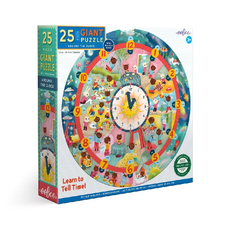 Hand - Painted Wooden Educational Toys in a Historical and Cultural ThemeeeBoo Giant Puzzle - Around the Clock 25 Piece Puzzle Hand - Painted Wooden Educational Toys in a Historical and Cultural ThemeeeBoo Giant Puzzle - Around the Clock 25 Piece Puzzle