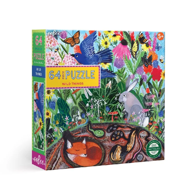Natural Wood Educational Toys with a Construction and Engineering Play SeteeBoo Wild Things - 64 Piece Puzzle Natural Wood Educational Toys with a Construction and Engineering Play SeteeBoo Wild Things - 64 Piece Puzzle