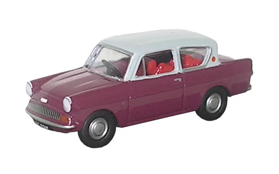 Collectible Train Set with a Steam Locomotive, Passenger Cars, and Track AccessoriesOxford Diecast Anglia Car Maroon - Grey Roof - 1:76 Scale Collectible Train Set with a Steam Locomotive, Passenger Cars, and Track AccessoriesOxford Diecast Anglia Car Maroon - Grey Roof - 1:76 Scale