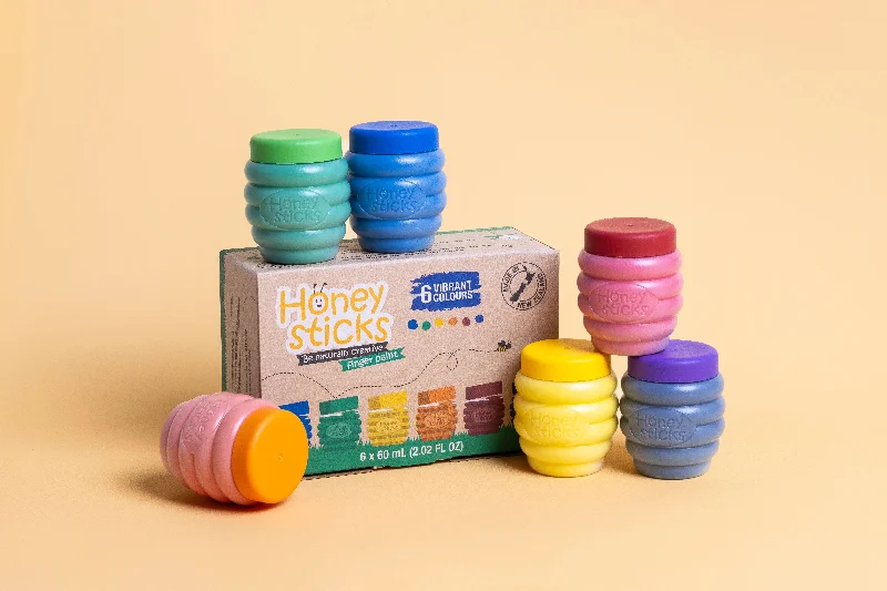 Natural Finish Wooden Educational Toys with a Music - Making Function for 3 - 5 Year OldsHoneySticks Finger Paint Natural Finish Wooden Educational Toys with a Music - Making Function for 3 - 5 Year OldsHoneySticks Finger Paint