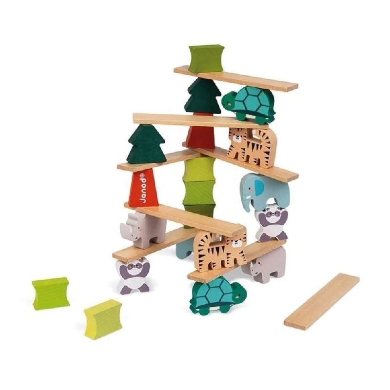 Solid Wood Educational Toys with a Coding and Logic - Building GameJanod Wooden Animal Stacking Game Solid Wood Educational Toys with a Coding and Logic - Building GameJanod Wooden Animal Stacking Game