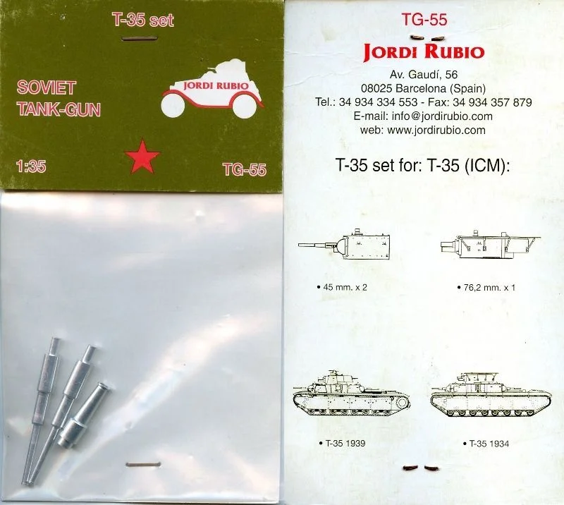 Jordi Rubio 1/35 Scale T-35 set Soviet Tank-Gun - TG-55