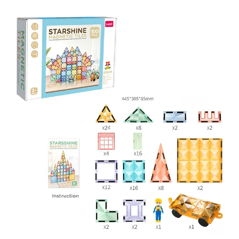 High - Grade Solid Wood Educational Toys for Improving Hand - Eye Coordination100-Piece Magnetic Construction Set Extra Strong and Safe Magnets High - Grade Solid Wood Educational Toys for Improving Hand - Eye Coordination100-Piece Magnetic Construction Set Extra Strong and Safe Magnets