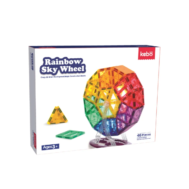 High - Quality Solid Wood Educational Toys for Developing Fine Motor Skills in KidsRainbow Sky Wheel Magnetic Tiles Set - 46 pieces High - Quality Solid Wood Educational Toys for Developing Fine Motor Skills in KidsRainbow Sky Wheel Magnetic Tiles Set - 46 pieces