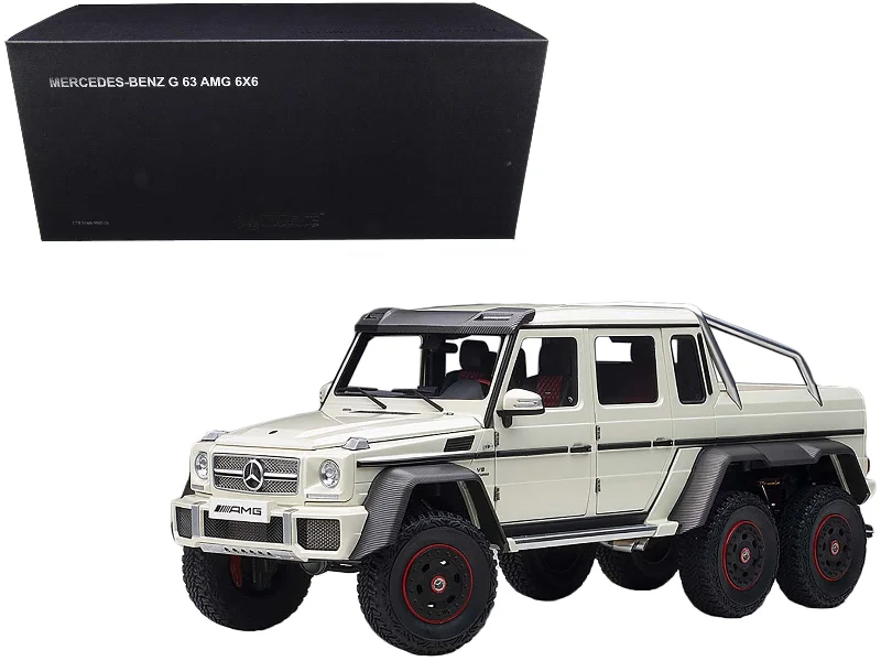 Mercedes Benz G63 AMG 6x6 Designo Diamond White with Carbon Accents 1/18 Model Car by Autoart Mercedes Benz G63 AMG 6x6 Designo Diamond White with Carbon Accents 1/18 Model Car by Autoart