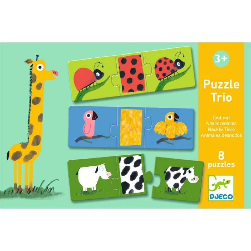 High - Grade Solid Wood Educational Toys for Improving Hand - Eye CoordinationDjeco Educational Toddler Puzzle Trio - Naked Animals High - Grade Solid Wood Educational Toys for Improving Hand - Eye CoordinationDjeco Educational Toddler Puzzle Trio - Naked Animals