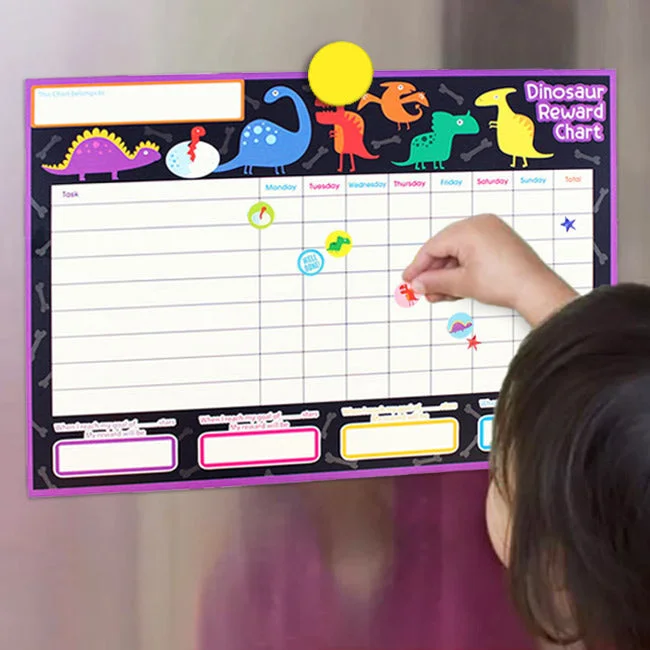 Hand - Sanded Wooden Educational Toys for Safe Exploration by PreschoolersReward Chart and Stickers Set Dinosaurs Hand - Sanded Wooden Educational Toys for Safe Exploration by PreschoolersReward Chart and Stickers Set Dinosaurs