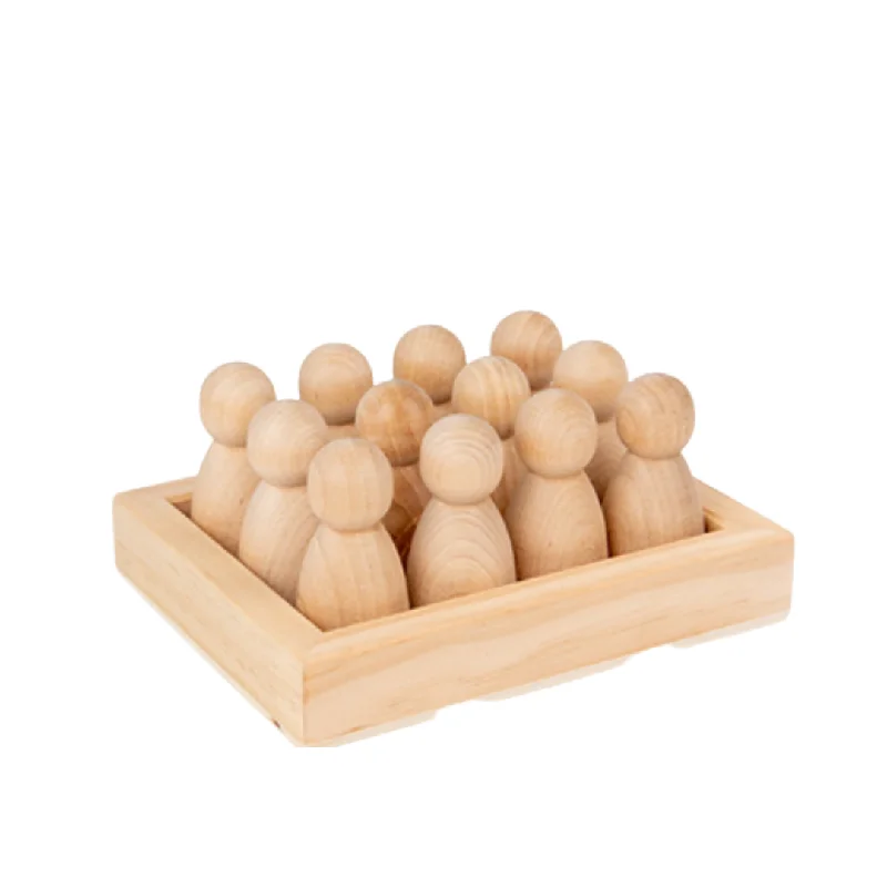 High - Quality Solid Wood Educational Toys for Developing Fine Motor Skills in KidsPrism Play 12 Pcs Wooden Peg Dolls with Tray - Natural Colour High - Quality Solid Wood Educational Toys for Developing Fine Motor Skills in KidsPrism Play 12 Pcs Wooden Peg Dolls with Tray - Natural Colour