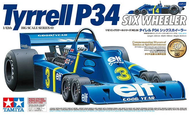 Radio - Controlled Drift Car with Adjustable Suspension and High - Grip TiresTamiya 12036 1:12 Tyrell P34 6 Wheeler Radio - Controlled Drift Car with Adjustable Suspension and High - Grip TiresTamiya 12036 1:12 Tyrell P34 6 Wheeler