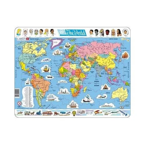 Natural Wood Educational Toys with a Magnetic Puzzle Design for Brain TrainingThe World Map puzzle - 107 pieces Natural Wood Educational Toys with a Magnetic Puzzle Design for Brain TrainingThe World Map puzzle - 107 pieces