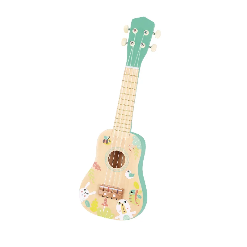 Natural Finish Wooden Educational Toys with a Music - Making Function for 3 - 5 Year OldsTooky Toy Musical Toys - Ukulele Natural Finish Wooden Educational Toys with a Music - Making Function for 3 - 5 Year OldsTooky Toy Musical Toys - Ukulele