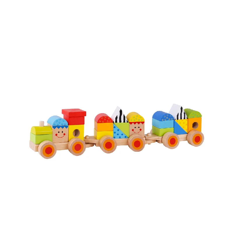 Sustainable Wooden Educational Toys with Counting and Number Recognition ElementsTooky Toy Wooden Stacking Train - 26Pcs Sustainable Wooden Educational Toys with Counting and Number Recognition ElementsTooky Toy Wooden Stacking Train - 26Pcs