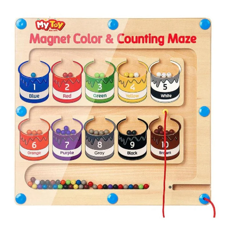 Hand - Carved Wooden Educational Toys with Alphabet - Learning BlocksWooden Magnet Counting Color Maze For Fun and Learn Hand - Carved Wooden Educational Toys with Alphabet - Learning BlocksWooden Magnet Counting Color Maze For Fun and Learn