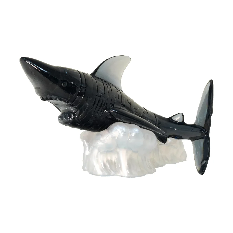 3D Crystal Puzzle - Shark (Black with White rocks): 38 Pcs