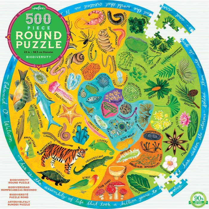 Puzzle - in - a - Box Wooden Puzzles with a Pirate Theme for Travelers' EntertainmentBiodiversity 500 Piece Round Puzzle by Eeboo Puzzle - in - a - Box Wooden Puzzles with a Pirate Theme for Travelers' EntertainmentBiodiversity 500 Piece Round Puzzle by Eeboo