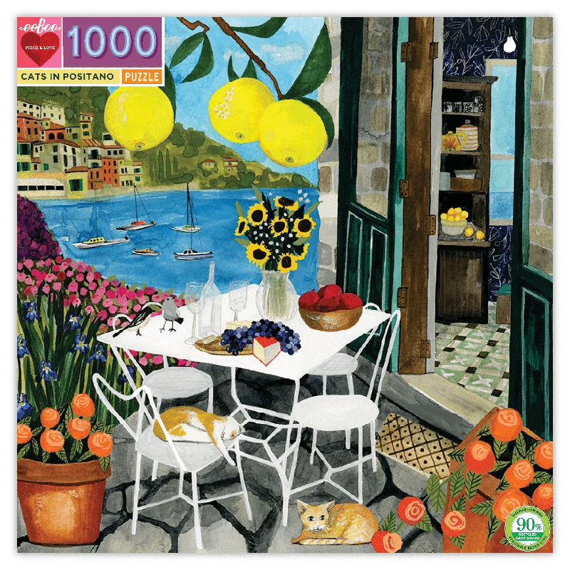 Puzzle - and - Storage Wooden Puzzles with a Farmyard Theme for Kids' RoomsCats in Positano Puzzle (1000 Pieces)Puzzle by Eeboo Puzzle - and - Storage Wooden Puzzles with a Farmyard Theme for Kids' RoomsCats in Positano Puzzle (1000 Pieces)Puzzle by Eeboo