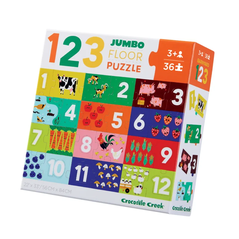 Crocodile Creek 36pce Let's Learn Puzzle Barnyard 123