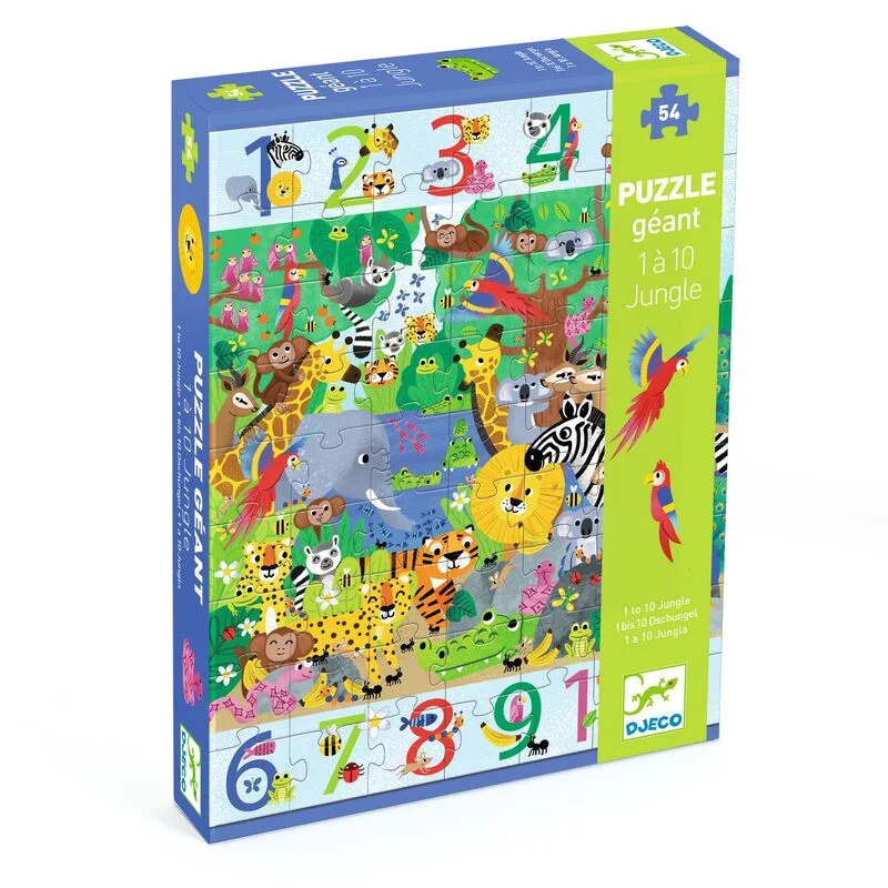 Djeco 1 to 10 Jungle 54pce Giant Puzzle