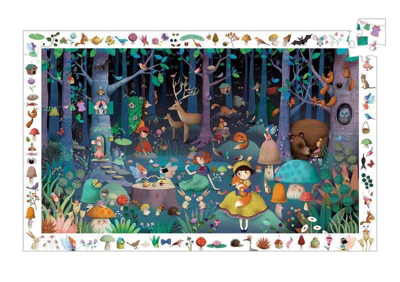 Magnetic Wooden Puzzles with Educational Math Symbols for School - Age ChildrenEnchanted Forest Puzzle Djeco 100 Pieces Magnetic Wooden Puzzles with Educational Math Symbols for School - Age ChildrenEnchanted Forest Puzzle Djeco 100 Pieces