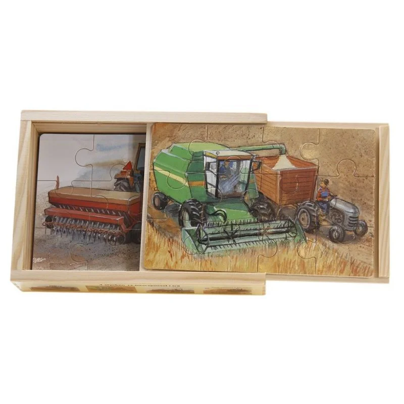 Magnetic Wooden Puzzles with Educational Math Symbols for School - Age ChildrenFarm Machines Wooden Box Puzzle by Hjelms Magnetic Wooden Puzzles with Educational Math Symbols for School - Age ChildrenFarm Machines Wooden Box Puzzle by Hjelms