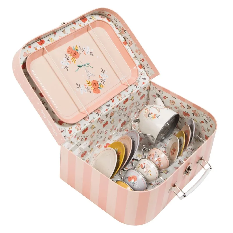Les Parisiennes Metal Tea Set in Case