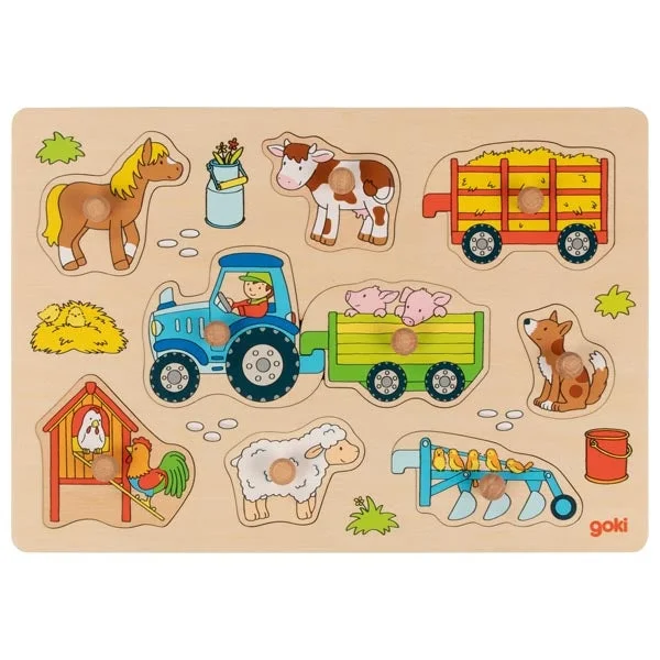 Puzzle - Mat Included Wooden Puzzles with a Botanical Garden Theme for Comfortable AssemblyLift-out puzzle Tractor with trailers Puzzle - Mat Included Wooden Puzzles with a Botanical Garden Theme for Comfortable AssemblyLift-out puzzle Tractor with trailers