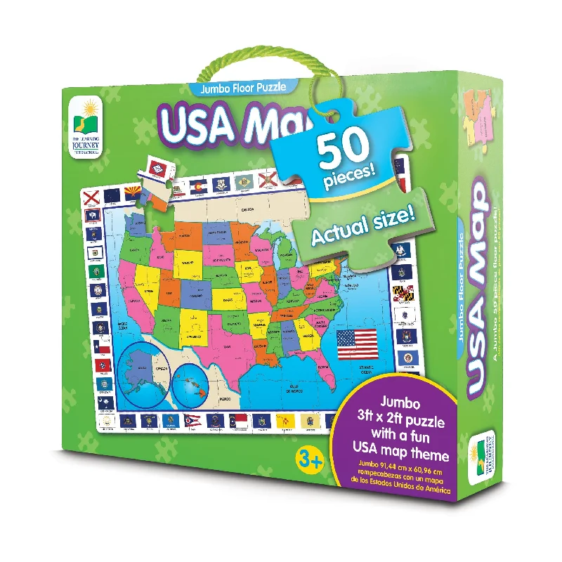 USA Map Jumbo Floor Puzzle: 50 Pcs