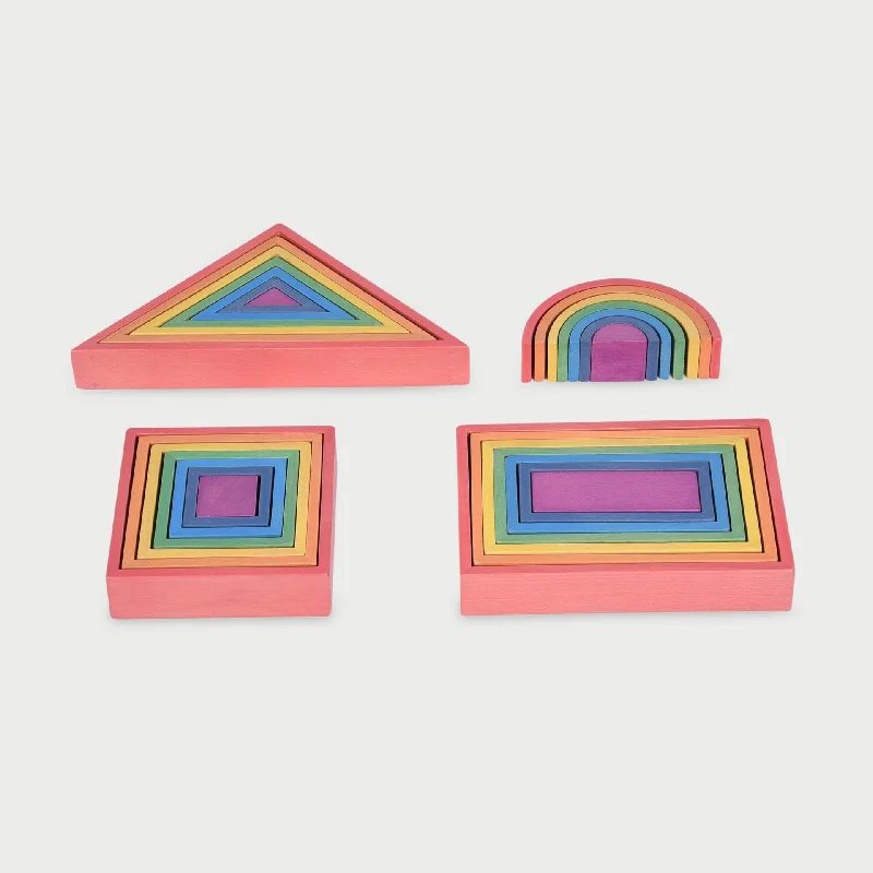 Adjustable - Difficulty Wooden Puzzles with a Castle Theme for Family Bonding TimeRainbow Architect Set Adjustable - Difficulty Wooden Puzzles with a Castle Theme for Family Bonding TimeRainbow Architect Set