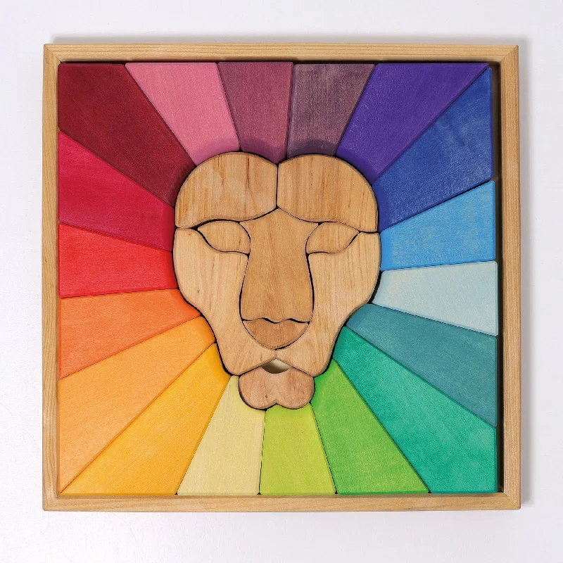 Laser - Cut Wooden Puzzles with Abstract Art Patterns for Art - Loving TeensBuilding Set Rainbow Lion by Grimms New in 2020 Laser - Cut Wooden Puzzles with Abstract Art Patterns for Art - Loving TeensBuilding Set Rainbow Lion by Grimms New in 2020
