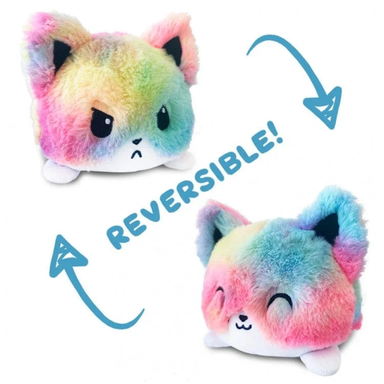 Hand - Carved Wooden Puzzles of Mythical Creatures for Fantasy FansReversible Fox Plushie: Rainbow Hand - Carved Wooden Puzzles of Mythical Creatures for Fantasy FansReversible Fox Plushie: Rainbow