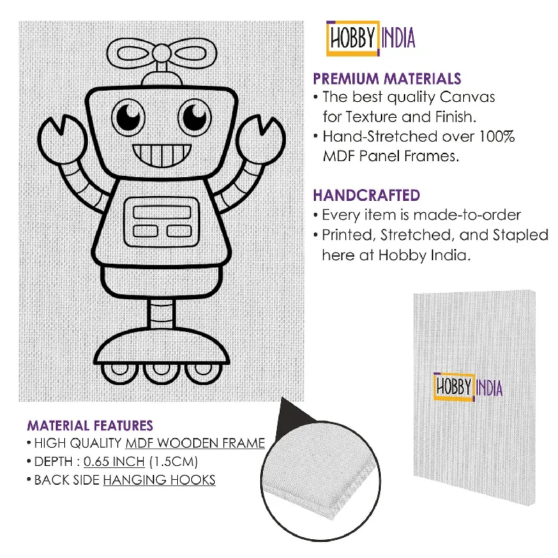 Wooden Robots with Interactive Sensors for Toddlers' Sensory DevelopmentRobot DIY Canvas Base for Painting Wooden Robots with Interactive Sensors for Toddlers' Sensory DevelopmentRobot DIY Canvas Base for Painting