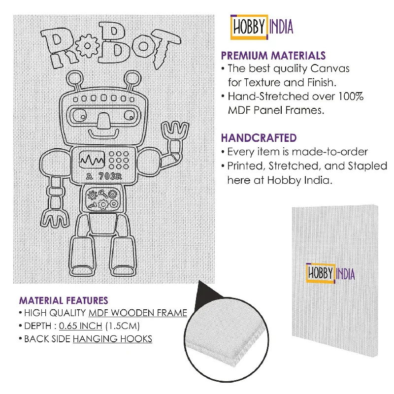 Glow - in - the - Dark Wooden Robots with a Fantasy - Inspired Look for Nighttime PlayRobot DIY Canvas Base for Painting Glow - in - the - Dark Wooden Robots with a Fantasy - Inspired Look for Nighttime PlayRobot DIY Canvas Base for Painting