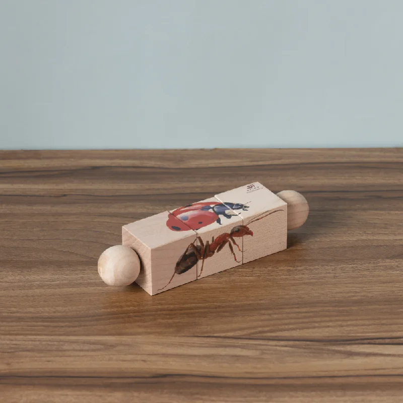 Stackable Wooden Puzzles of Alphabet Letters for Early Literacy DevelopmentRotating Puzzle - Insects Stackable Wooden Puzzles of Alphabet Letters for Early Literacy DevelopmentRotating Puzzle - Insects