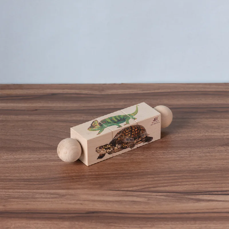 Braille - Labeled Wooden Puzzles for Visually Impaired IndividualsRotating Puzzle - Reptiles Braille - Labeled Wooden Puzzles for Visually Impaired IndividualsRotating Puzzle - Reptiles