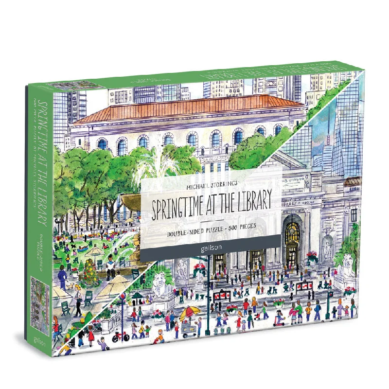 'Springtime at the Library' Double Sided 500 piece puzzle