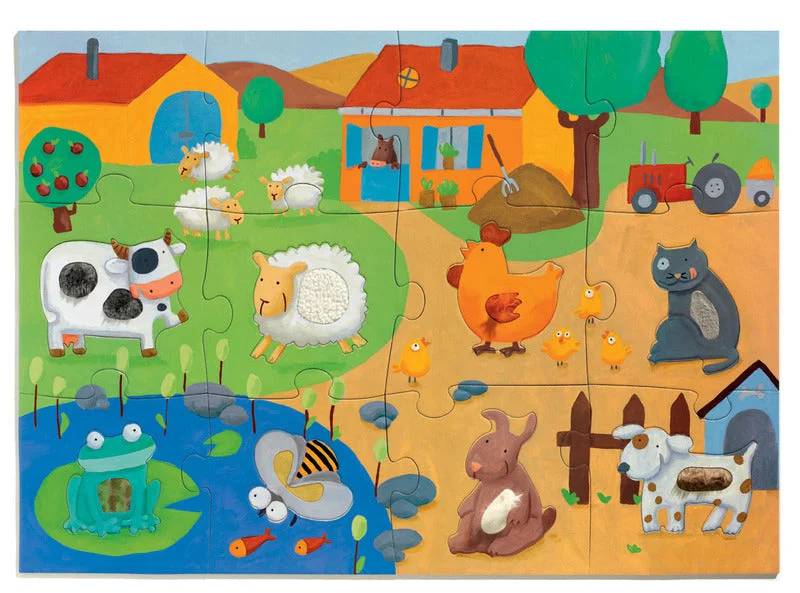 Braille - Labeled Wooden Puzzles for Visually Impaired IndividualsTactile Farm Puzzle 20 Pieces by Djeco Braille - Labeled Wooden Puzzles for Visually Impaired IndividualsTactile Farm Puzzle 20 Pieces by Djeco