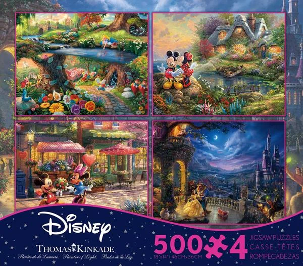 Glow - in - the - Dark Wooden Puzzles of Starry Sky for Nighttime AmusementThomas Kinkade Disney Dreams <br> 4 x 500 Piece Puzzle (S5) Glow - in - the - Dark Wooden Puzzles of Starry Sky for Nighttime AmusementThomas Kinkade Disney Dreams <br> 4 x 500 Piece Puzzle (S5)