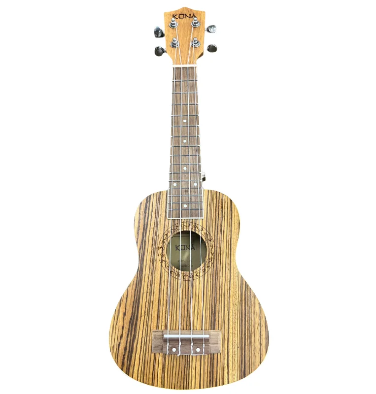 High - Quality Solid Wood Flutes for Intermediate Wind Instrument PlayersKona Zebra Wood Soprano Ukulele High - Quality Solid Wood Flutes for Intermediate Wind Instrument PlayersKona Zebra Wood Soprano Ukulele