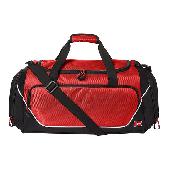 Expandable Duffel Bag in Classic Black with Multiple Interior Compartments for Family VacationsUB85UED - Russell Athletic Medium Breakaway Performance Duffel Bag | Red