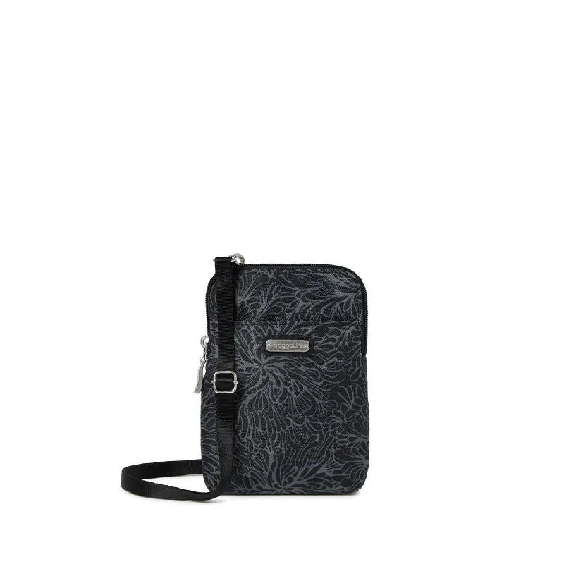 Anti - Theft Crossbody Travel Bags with RFID Protection in Gray for City TripsBaggallini New Classic Collection Take Two RFID Bryant Crossbody