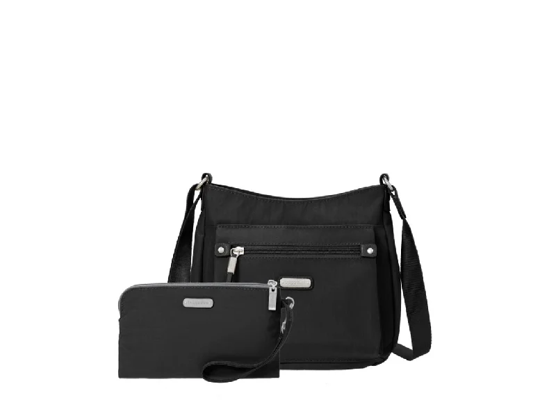 Fashionable travel tote bag with a removable shoulder strap for different carrying optionsUptown Bagg with RFID Phone Wristlet