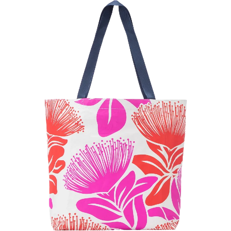 Water-resistant canvas travel shoulder bag for beach vacationsBig Island 'Ohi'a Lehua Reversible Tote