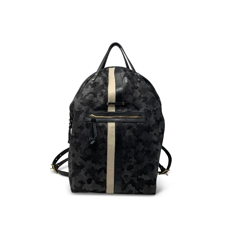 Multi-functional travel backpack with a hidden pocket for valuablesBlack Camo Canvas  Backpack