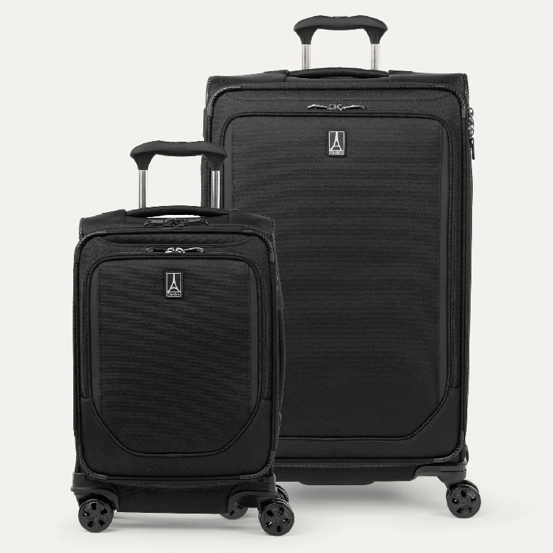 Lightweight spinner travel suitcase with 360-degree wheels for easy maneuveringCrew™ Classic Compact Carry-On / Large Check-In Luggage Set