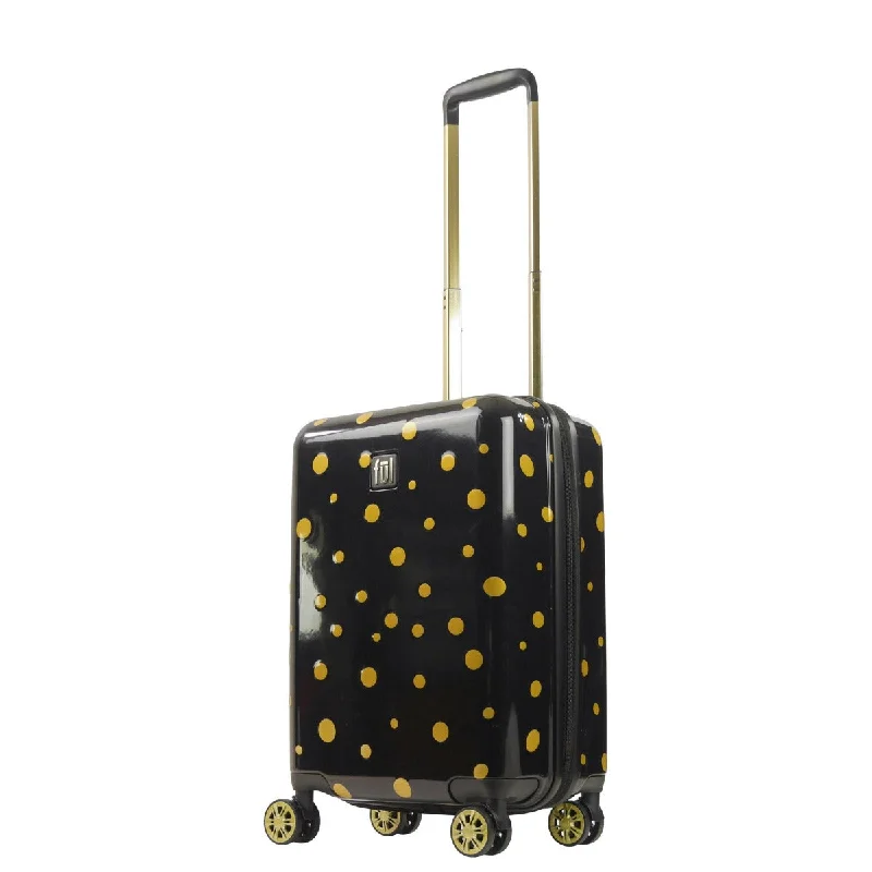 Travel - Size Toiletry Bottles with Leak - Proof Caps in ClearFul Impulse Mixed Dots Hardside Spinner 22" Luggage, Black