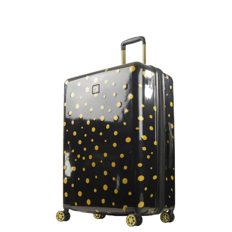 Detachable Travel Bag Shoulder Straps in Beige with Cushioned PadsFul Impulse Mixed Dots Hardside Spinner 31" Luggage, Black