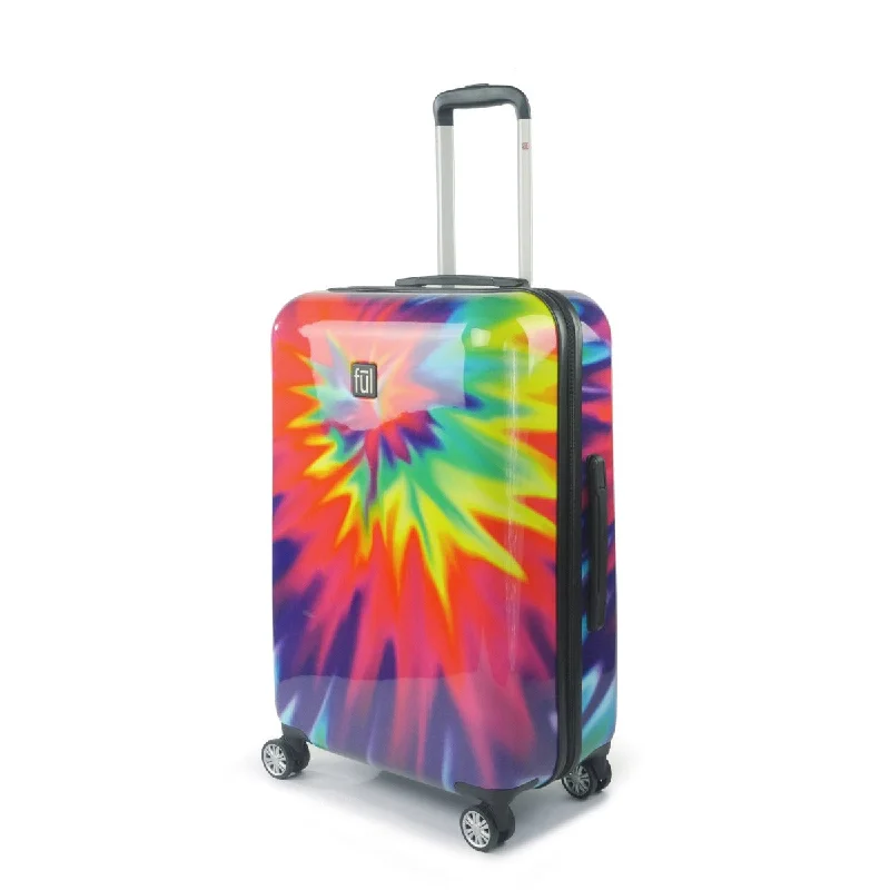 Waterproof Travel Duffel Bag Covers in Black for Protecting Your LuggageTie-dye Rainbow Swirl 24" FŪL Spinner Rolling Luggage